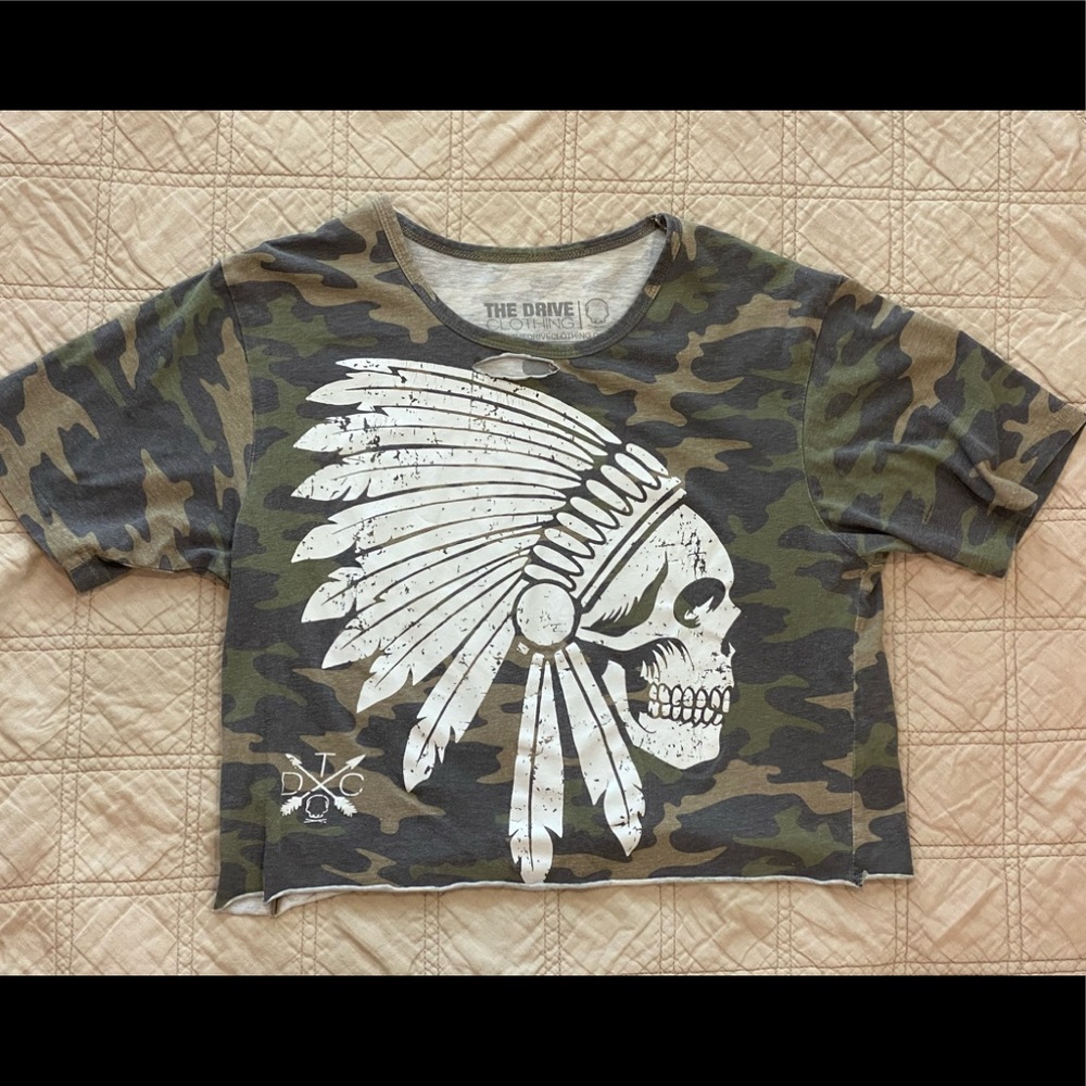 THE DRIVE CLOTHING: Womens Cropped camo Top